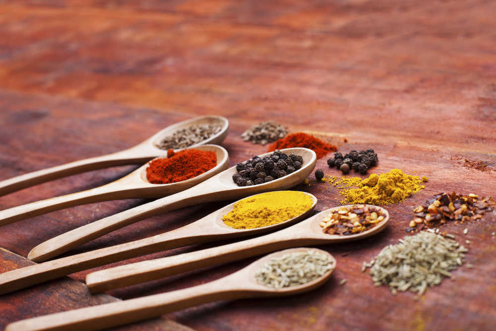 turmeric, black pepper, spices
