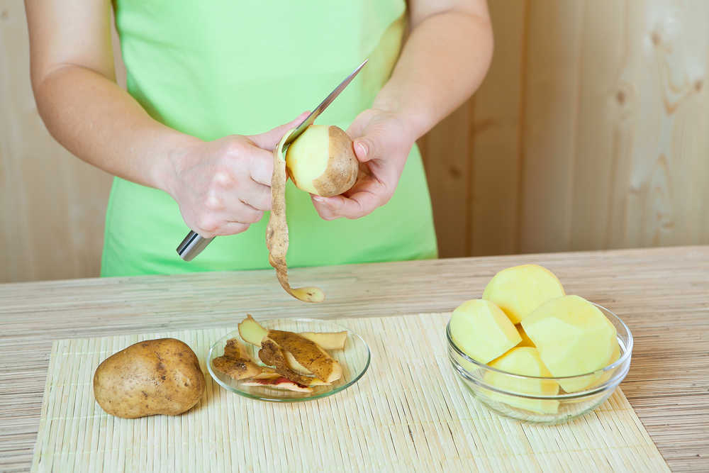 peeled potatoes