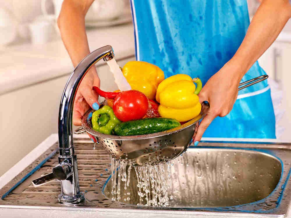 washing vegetables