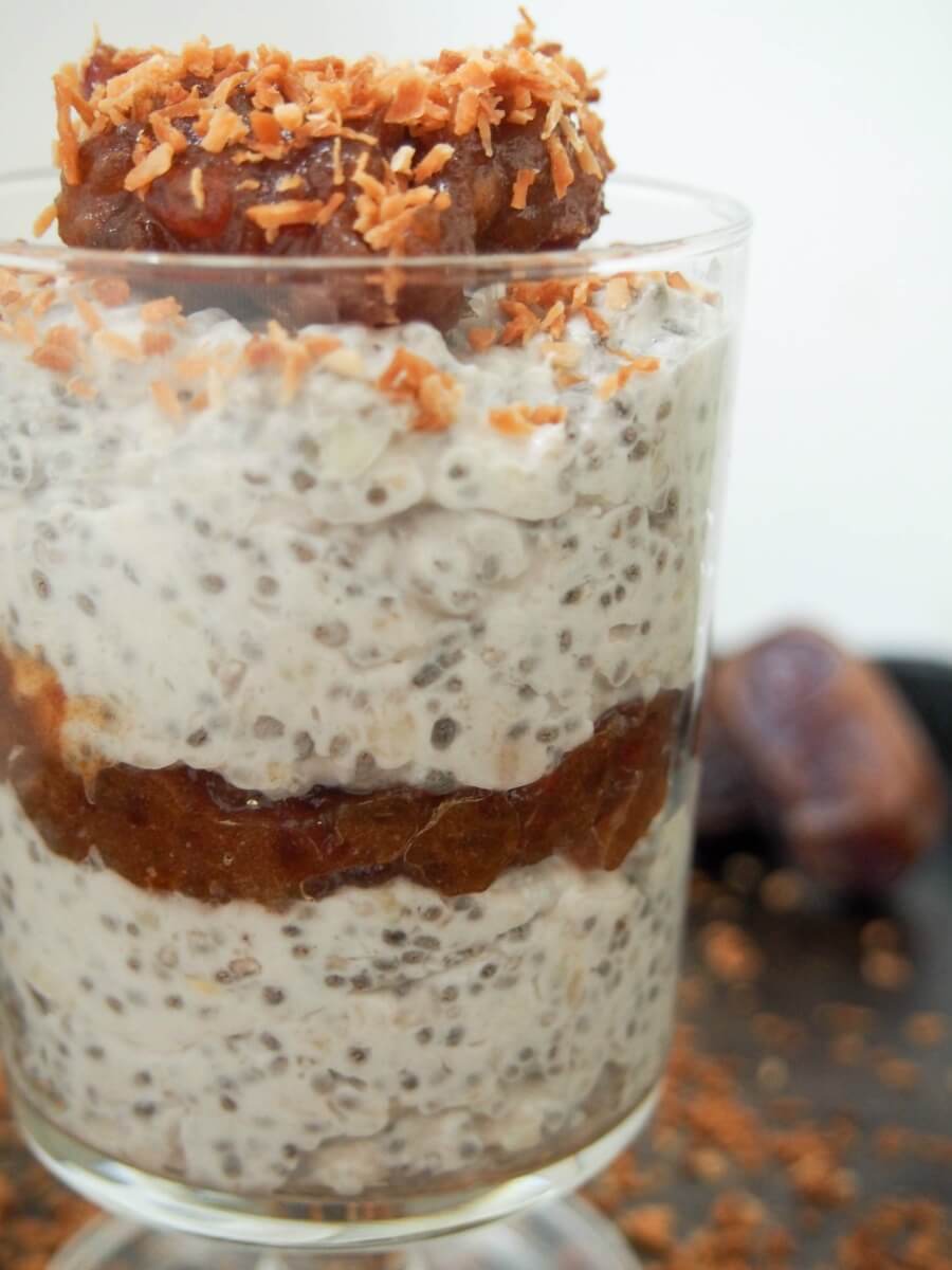 Banana Chia Pudding with Date Caramel